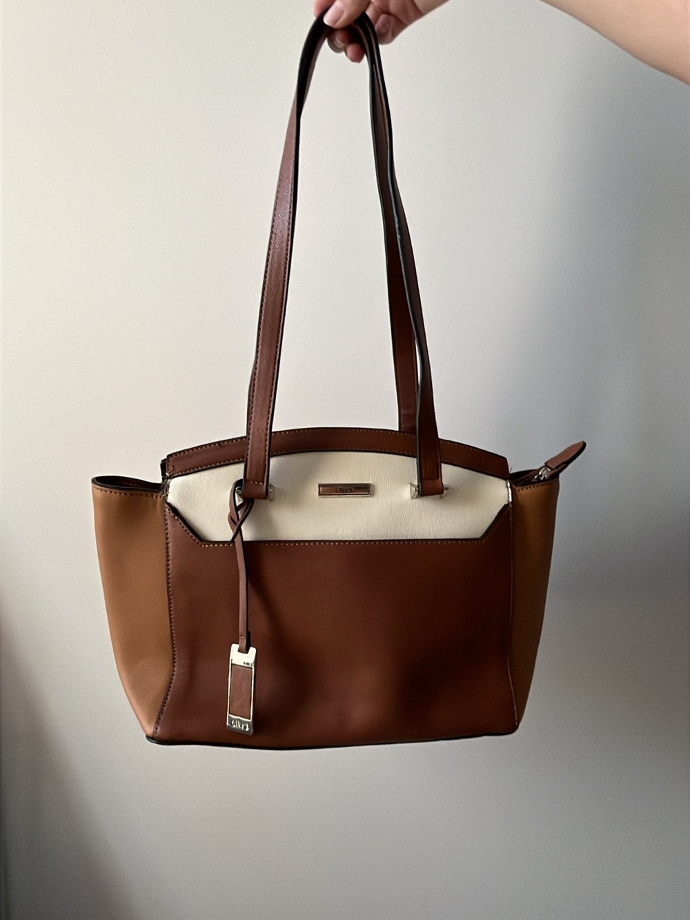 Chaps Two-Tone Brown & Cream Women's Tote Bag